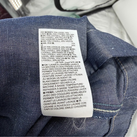 Banana Republic tencel Linen Chambray Maxi Skirt indigo blue belted a-line sz 4 - Picture 10 of 10